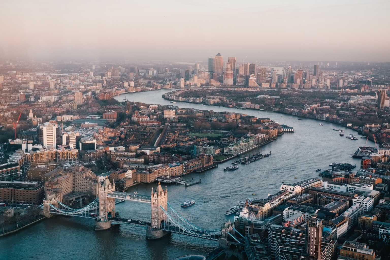 View of London with River Thames